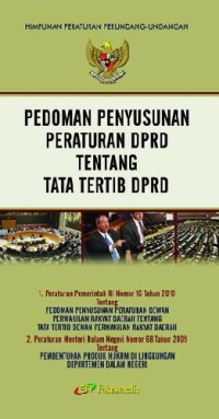 Pedoman Penyusunan Peraturan Dprd Tentang Tata Tertib Dprd