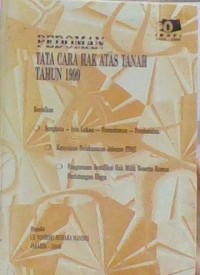 PEDOMAN TATA CARA HAK ATAS TANAH TAHUN 1999